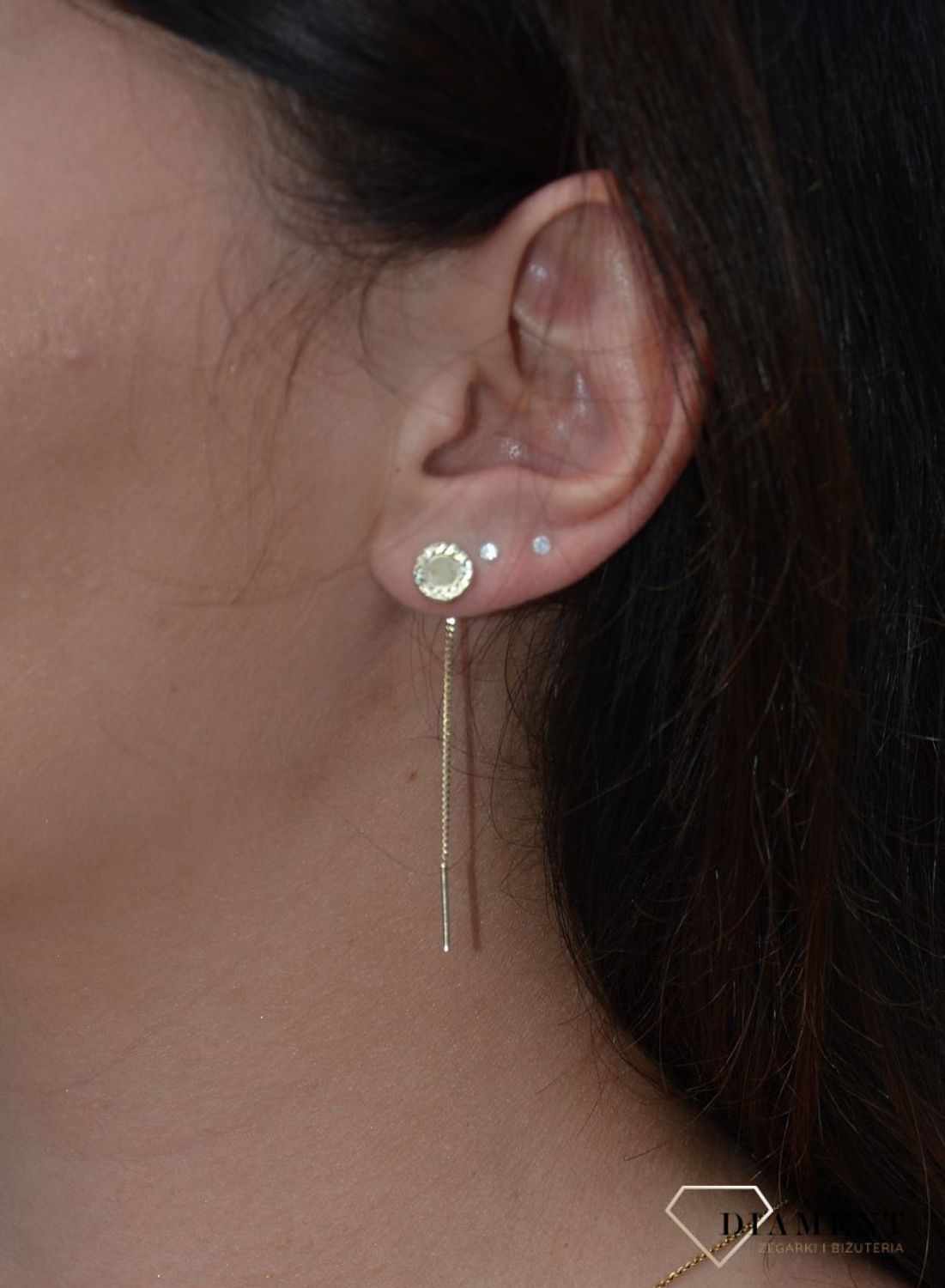 Kolczyki złote 585 przeciągane kółeczka z grawerem KL 9595.jpg